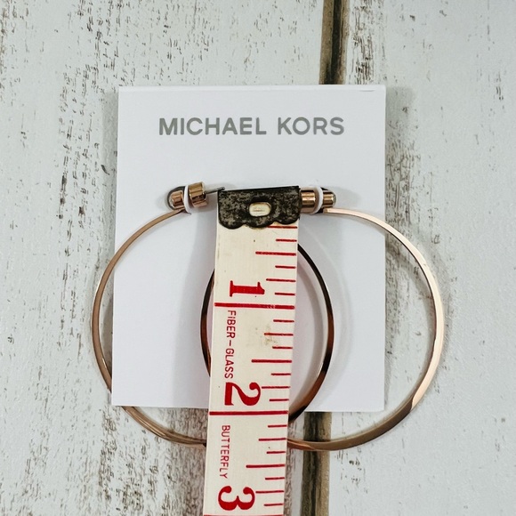 Michael Kors Rose Gold Stud Hoops Earrings - Picture 8 of 9
